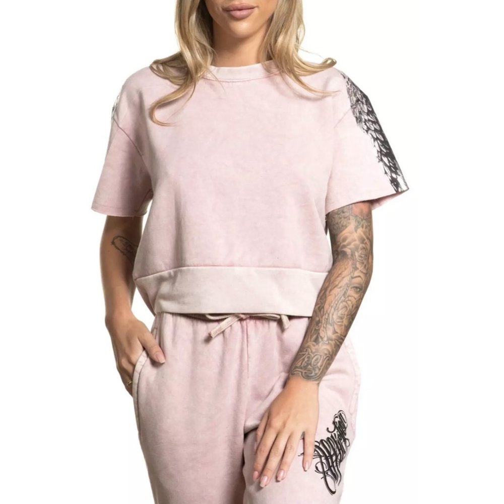 AFFLICTION Women's T-Shirt Sweatshirt AUDRALYN Win - Picture 2 of 6